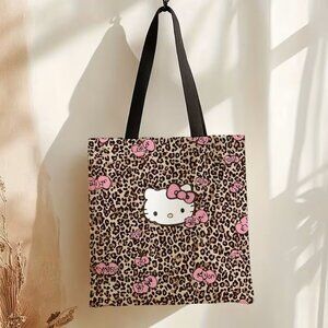 Sanrio Hello Kitty Shoulder Bag Tote Carryall Animal Print Leopard Z4